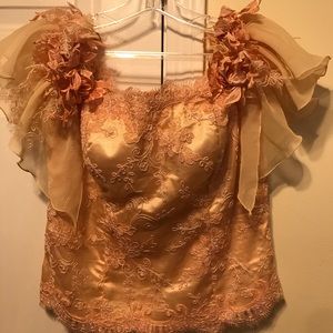 homemade gold top with flowers